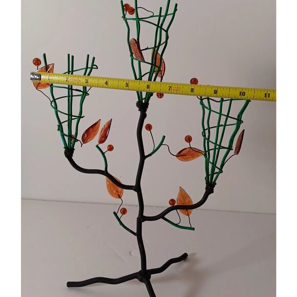 Votive Cone Cup Tree Stand Metal Branches Black Brutalist Tealight Candle Holder - Picture 6 of 12